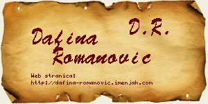 Dafina Romanović vizit kartica